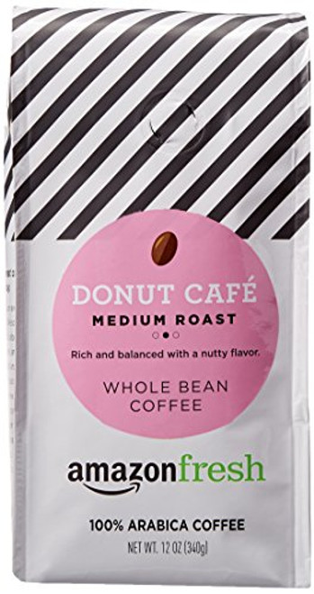 AmazonFresh Donut Cafe Whole Bean Coffee, Medium Roast, 12 Ounce AmazonFresh Donut Cafe Whole Bean Coffee, Medium Roast, 12 Ounce