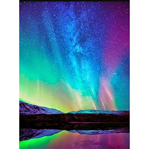 5D Diamond Painting Kit Full Drill,5D Round Full Drill Art Perfect for Relaxation and Home Decor Color Aurora 11.8x15.7in 1 Pack by WYQN