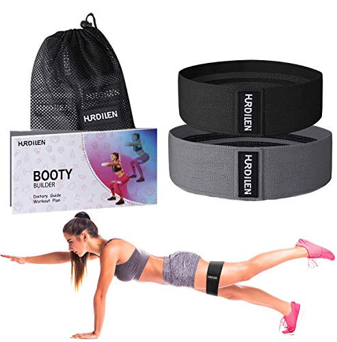 Hurdilen Resistance Bands Loop Exercise Bands,Workout Bands Hip Bands Wide Resistance Bands Hip Resistance Band for Legs and Butt,Activate Glutes and Thigh (Black?Grey)