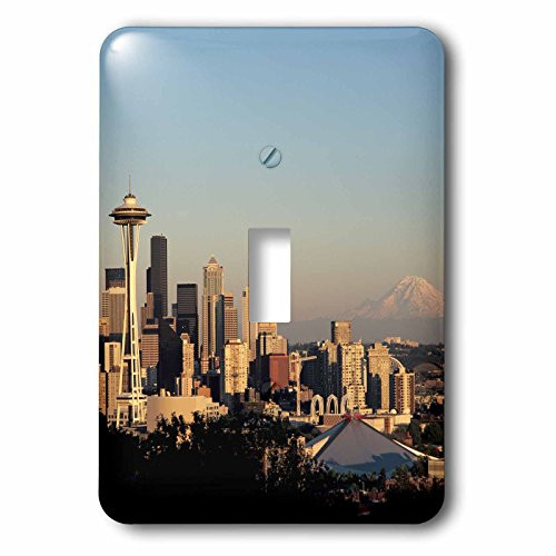 3dRose LLC lsp_95842_1 View From Kerry Park, Mt Rainier, Seattle, Warm Us48 Jwi0875m Jamie  and  Judy Wild Single Toggle Switch