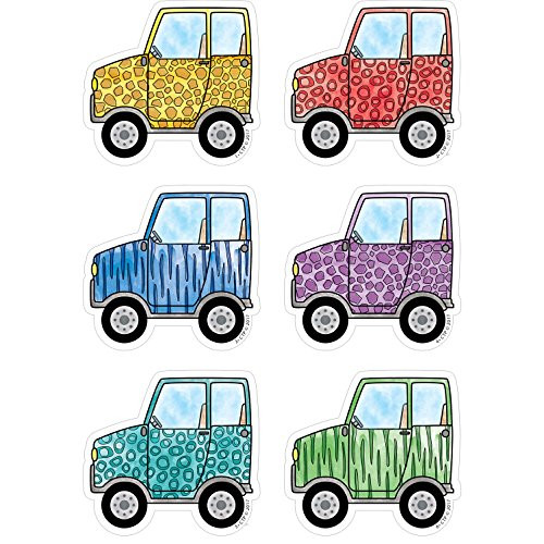 Creative Teaching Press Cut-Outs, 3" Safari Friends Off-Road Vehicles Cut Outs, 3" Ctp 3449 with