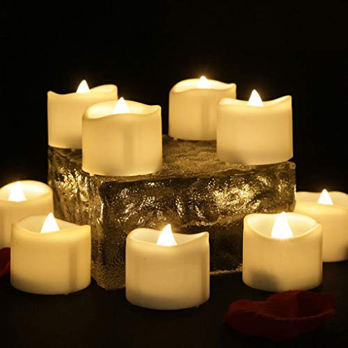 12 Pack LED Tea Lights Flameless Candle Light Battery Operated Tealights LED Tealight Candles Fake Candles Flickering Tealights (Warm White Light)
