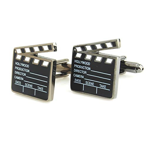 BadmenHome black Hollywood Director's Film clapboard Movie Slate board Clapper Cufflinks