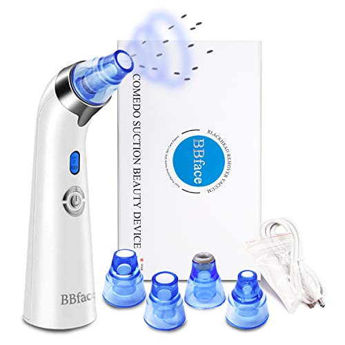 Blackhead Remover Vacuum, Electric Blackhead Remover Pore Vacuum Facial Suction Cleaner Tool with 4 Replaceable Suction Probes(Blue)
