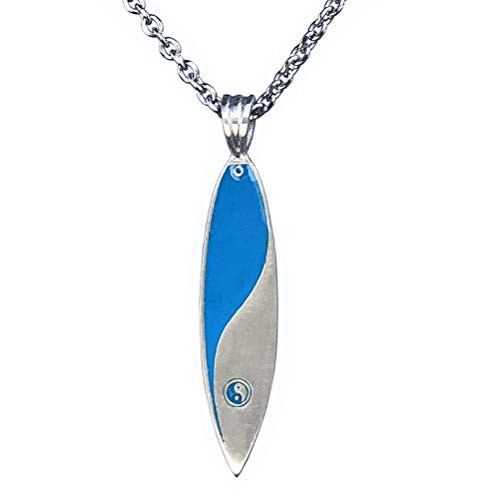 Blue Surfboard Surfer Yin Yang Tribal Skater Jewelry Maori Hawaiian Surf Board Pewter Unisex Boys Men's Pendant Necklace Wealth Money Talisman Lucky Charm Protection Amulet men w Stainless Steel Chain Blue Surfboard Surfer Yin Yang Tribal Skater Jewelry Maori Hawaiian Surf Board Pewter Unisex Boys Men's Pendant Necklace Wealth Money Talisman Lucky Charm Protection Amulet men w Stainless Steel Chain