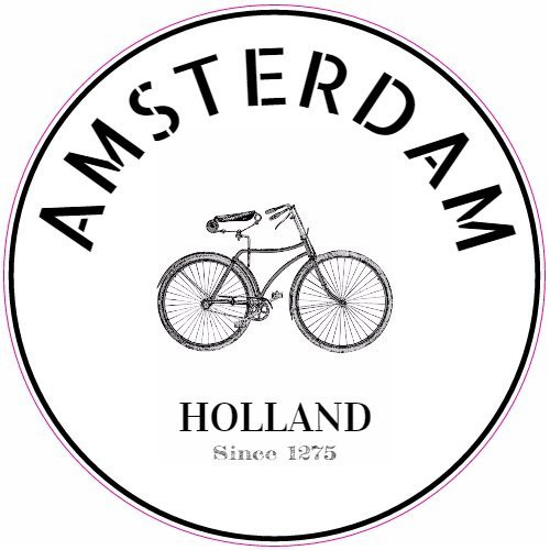 U.S. Custom Stickers Amsterdam Bike Sticker, 3"