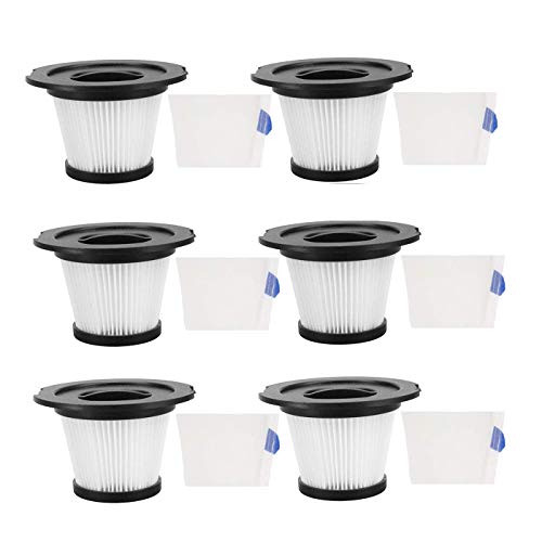 6 Pack Replacement HEPA Filter Compatible for MOOSOO K17 Cordless Vacuum (6 HEPA Filter  and  6 Strainer Screen)