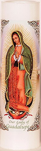 Our Lady of Guadalupe - Virgen de Guadalupe - LED Flameless Prayer Candle with Automatic Timer - Veladora de Oracion Sin Llama - English  and  Spanish - Catholic/Religious Idea