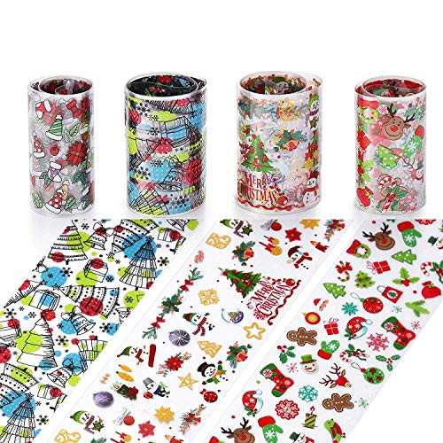 10 Color Nail Foil Transfer Sticker, Christmas Symbols Snowman Santa Holographic Nail Art Stickers Tips Wraps Foil Transfer Adhesive Glitters Acrylic DIY Decoration 10 Color Nail Foil Transfer Sticker, Christmas Symbols Snowman Santa Holographic Nail Art Stickers Tips Wraps Foil Transfer Adhesive Glitters Acrylic DIY Decoration