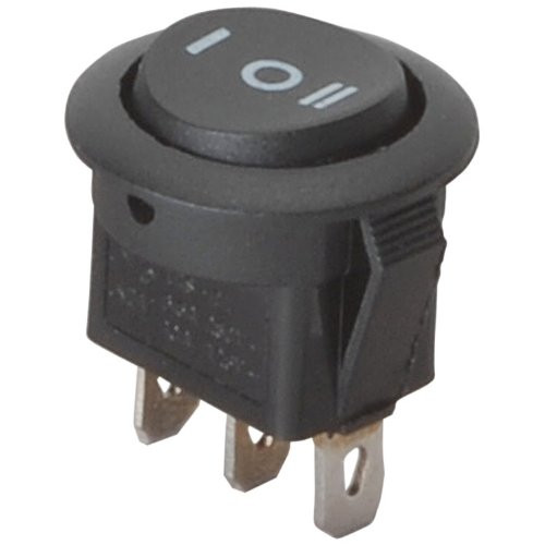 Parts Express SPDT Automotive Round Rocker Switch Center Off Black