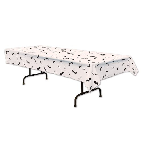 Beistle 54097 Moustache Tablecover, 54 by 108-Inch