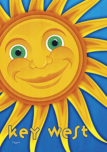 Toland Home Garden Smiling Sun Key West 28 x 40 Inch Decorative Regional Florida Summer Sunshine Smile House Flag