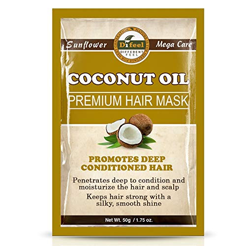 Difeel Premium Deep Conditioning Hair Mask - Coconut Oil 1.75 ounce (Pack of 6)