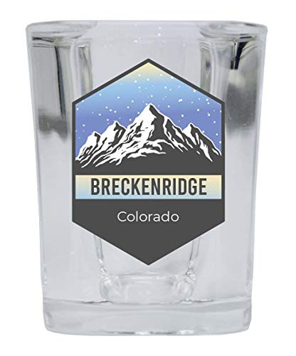 Breckenridge Colorado Ski Adventures 2 Ounce Square Base Liquor Shot Glass