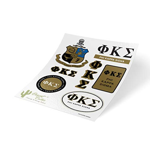 Phi Kappa Sigma Standard Sticker Sheet Decal Laptop Water Bottle Car (Full Sheet - Standard)