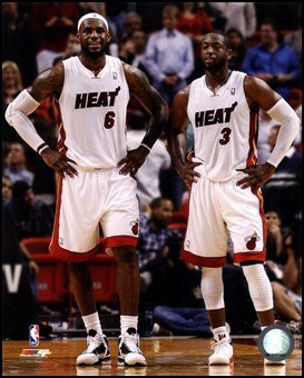 LeBron James  and  Dwyane Wade 2011-12 Action Art Poster PRINT Unknown 8x10