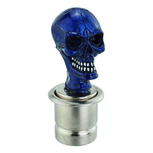 Lunsom Skull Head Aluminium Alloy Connector Cigarette Lighter Pop Out Car Accessory for Vehicle DC 12V (Blue D)