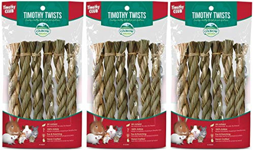 Oxbow Animal Health 3 Pack of Timothy Twists, 6 Count Each, Small Animal Chews
