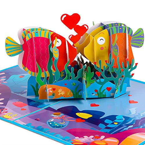 Hohomark Pop Up Valentines Day Cards, Love 3D Pop Up Greeting Cards for Girlfriend Wife Her Women,Pop Up Anniversary card with Gold Envelope