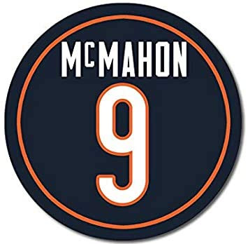 Round Bears Classic  9 Jim McMAHON Sticker (Number Chicago da Love qb)