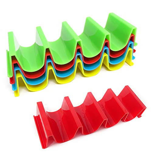 Honbay 4PCS Plastic Taco Holder Stands Taco Truck Tray Rack Tortilla Rack Holds Up to 4 Tacos Each