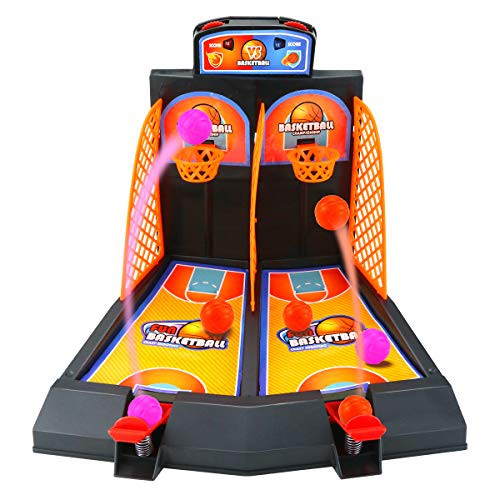 Amersumer Basketball Shooting Game,One or Two Player Desktop Basketball Game Classic Basketball Desktop Toy Shooting Catapult Toy Arcade Games Fun for Kids Adults Sports Fans - Helps Reduce Stress