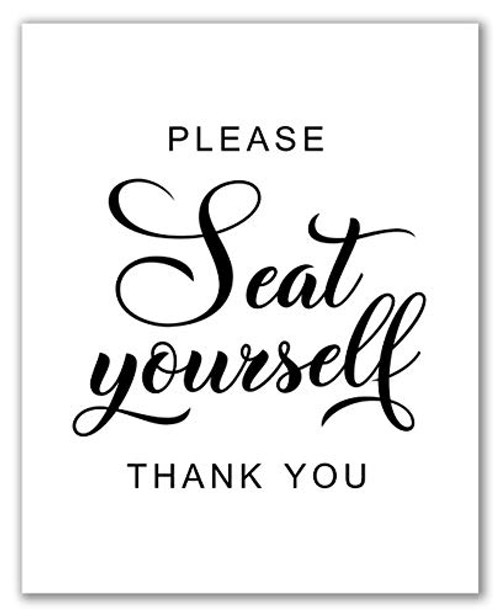 Please Seat Yourself Print - Unframed, Bathroom wall Decor, Bathroom Wall Art, Please Seat Yourself Sign, Bathroom Sign, Printable Wall Decor, Funny Bathroom Art (Please seat yourself 3, 8" x 10")