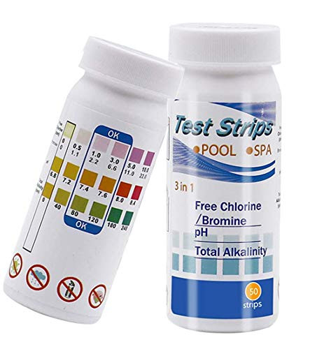 Nynelly PH Test Strips,3 Way SPA Swimming Pool Hot Tub PH Test Strips for Free Chlorine, pH and Total Alkalinity for Aquarium,50pcs