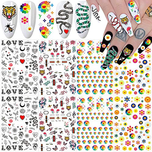 Nail Art Stickers Decal Nail Art Supplies 3D Sunflower Snake Heart Tiger Butterfly Nail Decals for Nail Art Decoration Self Adhesive Luxury Designer Nail Stickers for Acrylic Nails Art (8 Sheets) Nail Art Stickers Decal Nail Art Supplies 3D Sunflower Snake Heart Tiger Butterfly Nail Decals for Nail Art Decoration Self Adhesive Luxury Designer Nail Stickers for Acrylic Nails Art (8 Sheets)