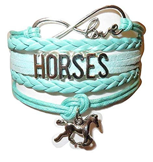 Horse Bracelet Gift for Girls, Horse Jewelry, Infinity Bracelet Horse Charm, Girls Gifts,Teen Gifts for pony loving girls, Birthday gifts for girls, horse gifts (Green) Horse Bracelet Gift for Girls, Horse Jewelry, Infinity Bracelet Horse Charm, Girls Gifts,Teen Gifts for pony loving girls, Birthday gifts for girls, horse gifts (Green)