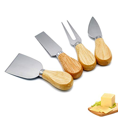 Cheese Knife and Fork Set for Charcuterie Board with Spreader,4 Pieces Stainless Steel Cheese Knives,Butter Knife,Spatula and Fork Set with Bamboo Wood Handle,Cheese Cutter Slicer Shaver Fork Tool Cheese Knife and Fork Set for Charcuterie Board with Spreader,4 Pieces Stainless Steel Cheese Knives,Butter Knife,Spatula and Fork Set with Bamboo Wood Handle,Cheese Cutter Slicer Shaver Fork Tool