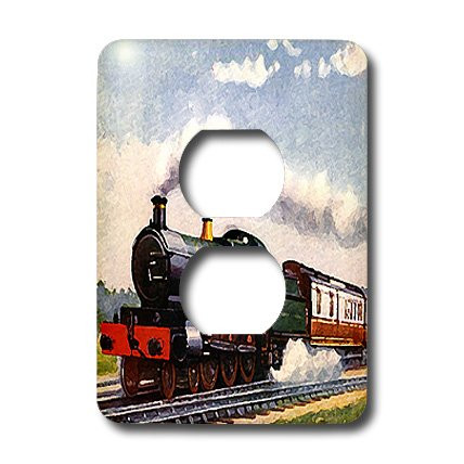 3dRose lsp_4794_6"Steam Train" 2 Plug Outlet Cover