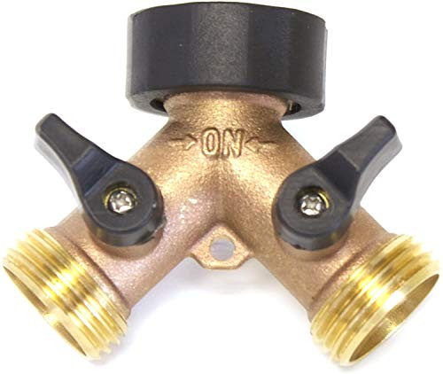 Maforts Garden Hose Splitter 2 Way, Y Connector Brass Garden Hose Adapter,Solid Brass Hose Y Splitter 2 Valves