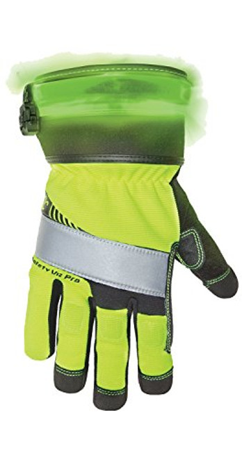 CLC Custom Leathercraft L146X Lighted Safety Viz Pro Gloves, XL