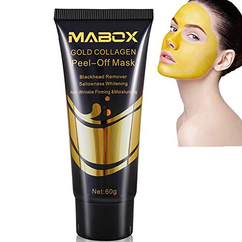 Gold Face Mask, Blackhead Remover Peel Off Facial Masks Deep Pore Cleansing Moisturizing Purifying for All Skin Types