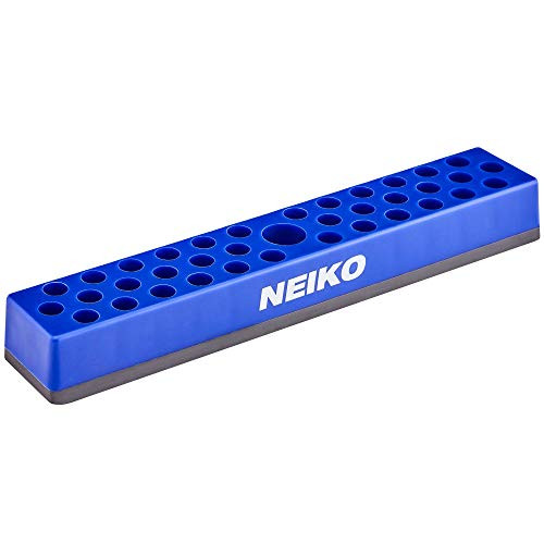 NEIKO 02401A Hex Screwdriver Bit Organizing Holder and Storage Rack - Magnetic Base - Holds Up To 37 Bits - Fits 1/4 Inch Hex Bit and Drive Bit Adapter - Slim Design For Easy Storage and Portability