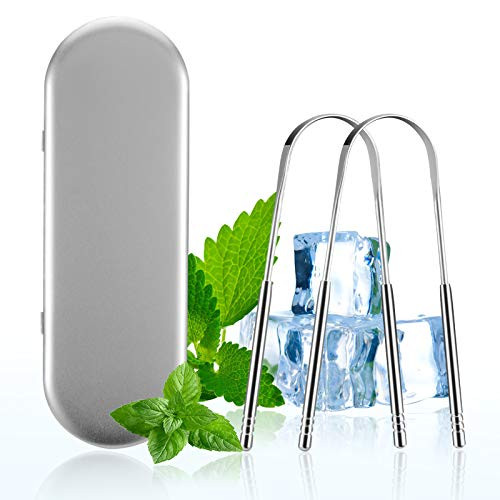 Tongue Scraper Cleaner for Adults and Kids, Tongue Scraper for Reduce Bad Breath, Medical Grade Stainless Steel Metal Tongue Cleaner Brush, Improving Oral Hygiene, 4 Pack with Travel Case (2 Pack) Tongue Scraper Cleaner for Adults and Kids, Tongue Scraper for Reduce Bad Breath, Medical Grade Stainless Steel Metal Tongue Cleaner Brush, Improving Oral Hygiene, 4 Pack with Travel Case (2 Pack)