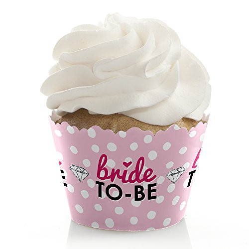 Bride-to-Be - Bridal Shower  and  Classy Bachelorette Party Decorations - Party Cupcake Wrappers - Set of 12