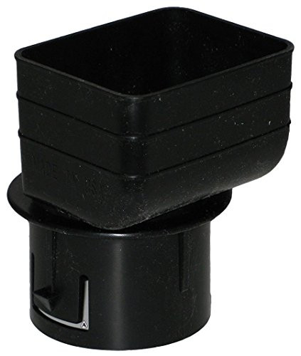 Universal Downspout to Drain Pipe Tile Adapter (Black, 3x4x4)