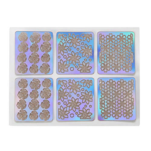 Reusable Nail Art Stencils Vinyl - More Different Shapes,Fheaven 6 Sheets New Nail Hollow Irregular Grid Stencil Reusable Manicure Stickers Stamping Template Nail Art Tools