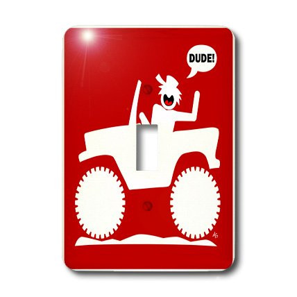 3dRose lsp_14749_1 Car Dude Red Sign 1 Single Toggle Switch