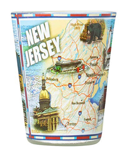New Jersey State Map Wraparound Souvenir Shot Glass