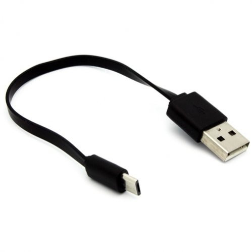 Selna Premium Black Short Flat USB Cable Charging Power Cord Data Sync Wire for Verizon HTC Thunderbolt 4G - Verizon HTC Droid DNA - Verizon HTC Droid Incredible 4G LTE - Verizon HTC Droid Incredible 2 - Verizon HTC One