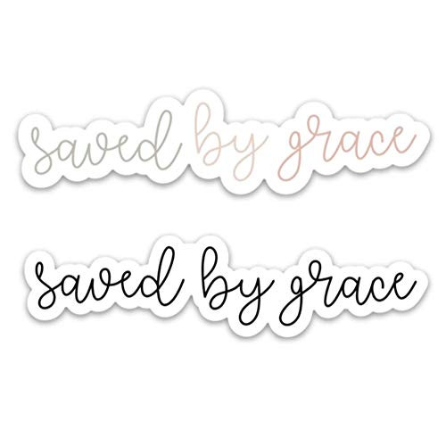 Christian, faith, prayer, believe, God, Jesus, religious stickers - Saved by grace decal