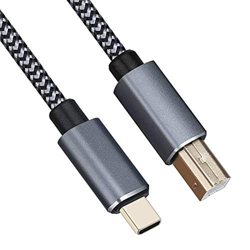 USB C to Midi Cable 6 Feet, HOSONGIN Type C to USB B Midi Interface Cord for Samsung, Huawei Laptop, MacBook to Connect with Midi Controller, Midi Keyboard, Audio Interface Recording