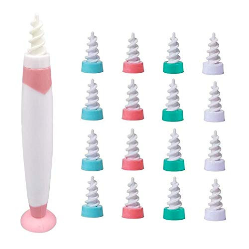 Ear Wax Remover, Earwax Removal Tool, Ear Cleaning Kit, Soft Silicone Spiral Earwax Remover Kit with 16 Replacement Tips, Ear Care Curette Tool for Kids and Adults (Pink)