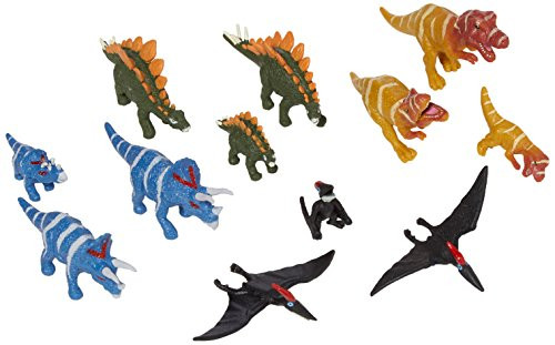 Wild Republic Dinosaur Family Animal Figurines Tube, Dinosaur Toys, TRex, Triceratops, Stegosaurus and Pteranodon Dinosaur Families Collection