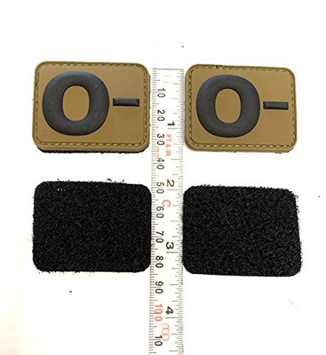 TUFF 3D Blood Type PVC Patch with Velcro- 2 Pieces - Multicam Match (O Negative)