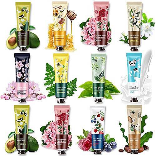 12 Pack Deeply Moisturizing Hand Lotion with Shea Butter and Vitamin E for Dry Cracked Hands  and  Working Hands,Hand Cream Gift Set for Women and Men,Hand Cream Travel Size