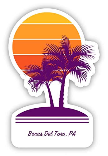 Bocas Del Toro Panama Souvenir 4 Inch Vinyl Decal Sticker Palm design